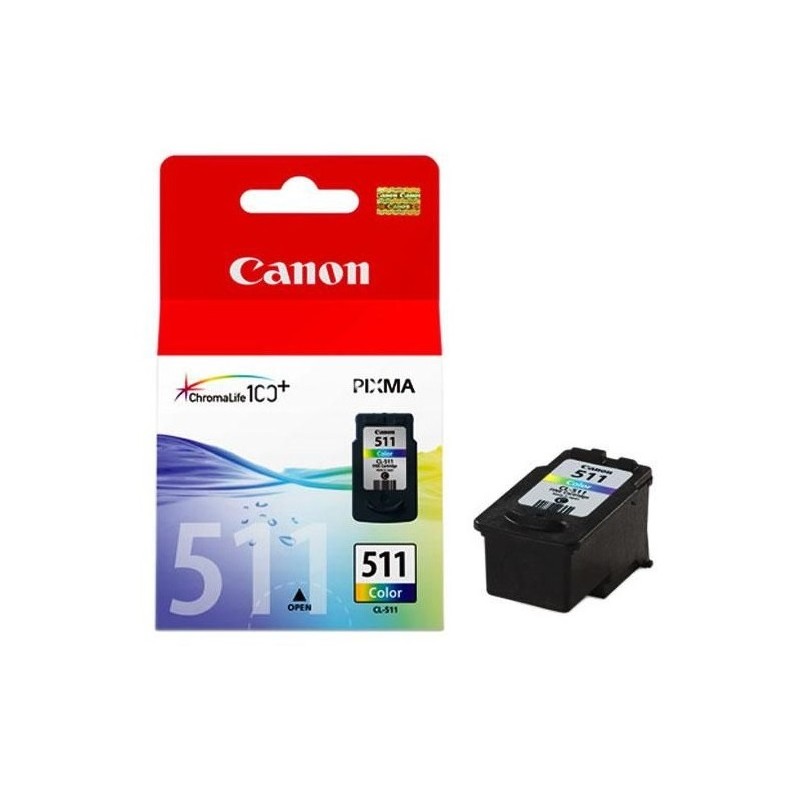 Cartouche Jet d'encre de Marque Canon CL-511 (2972B001) Couleurss (Cyan, Magenta, Yellow) (244 pages ou 97 photos)