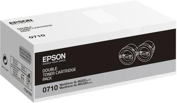 Pack de 2 Cartouches de Cartouche Laser de Marque Epson C13S050710 Noir (2x 2500 pages) Haute Capacité 5000 copies