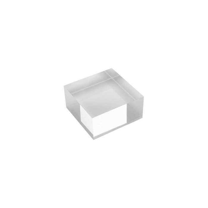 deflecto Bloc d'acrylique, 100 x 100 x 40 mm, transparent