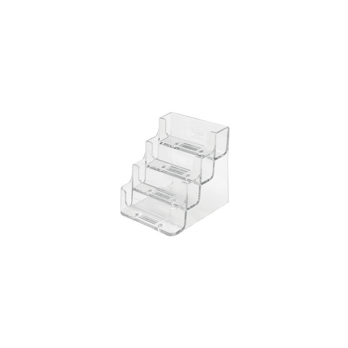 deflecto Porte-cartes de visite, 4 compartiments,transparent