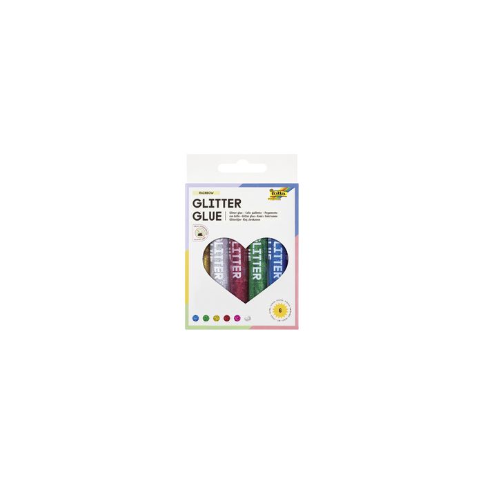 folia Colle pailletée " Glitterglue", 9,5 ml, couleurs