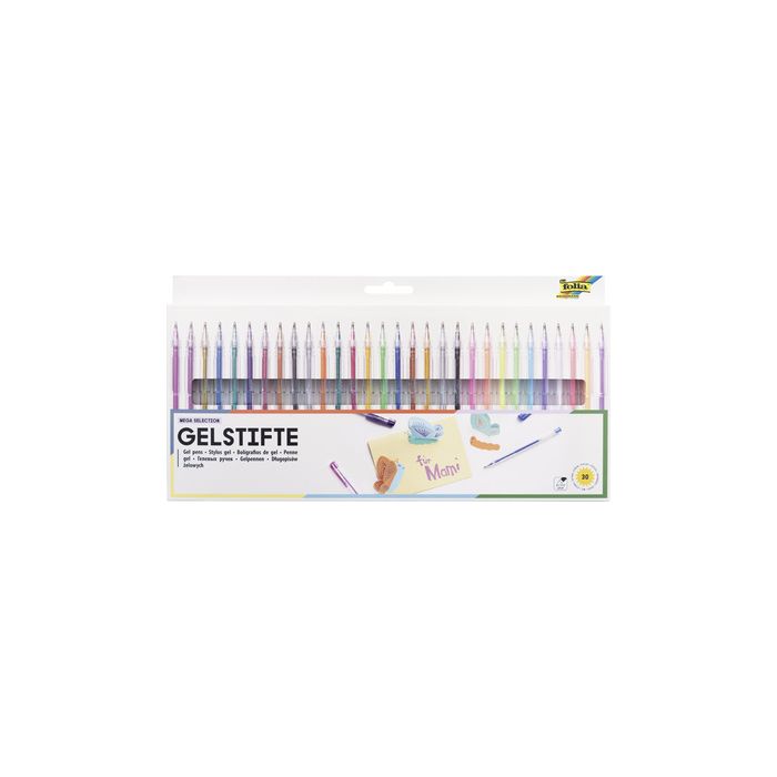 folia Stylo gel MEGA SELECTION, assorti, étui de 30