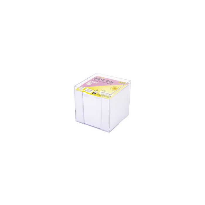folia Bloc cube avec boîtier, 90 x 90 mm, transparent/blanc