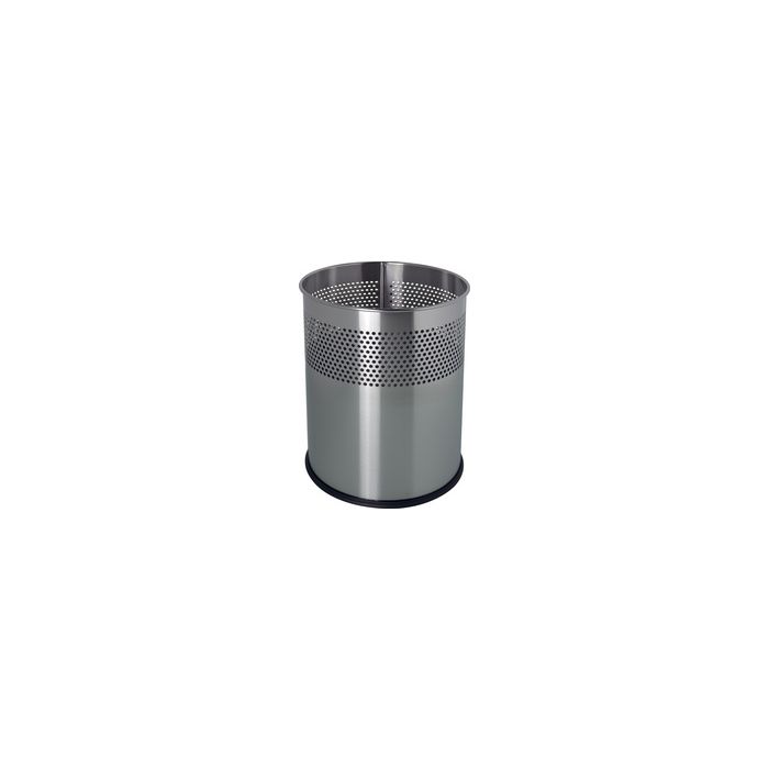 helit Corbeille à papier en acier "the dot", 15 L, argent