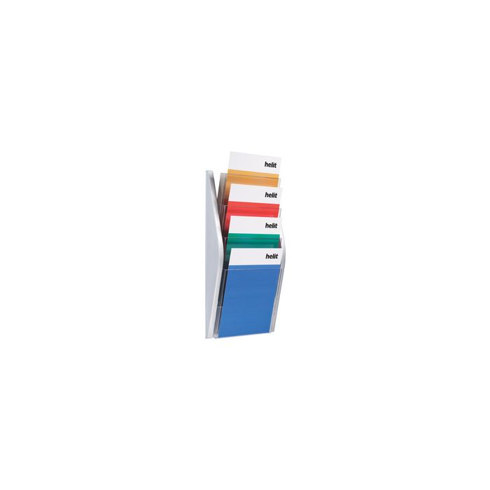 helit Porte-brochures mural "the arc", A4 portrait, argent