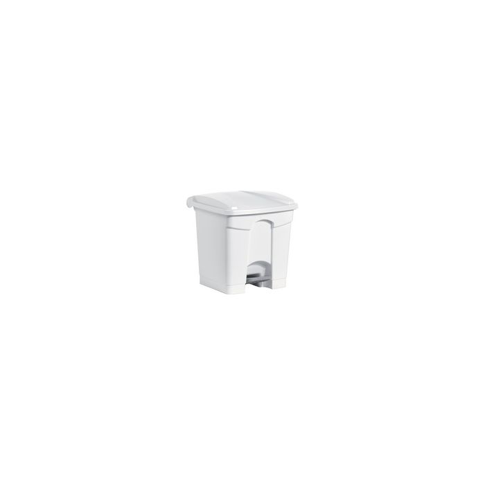 helit Poubelle à pédale "the step", 30 litres, blanc/blanc x3