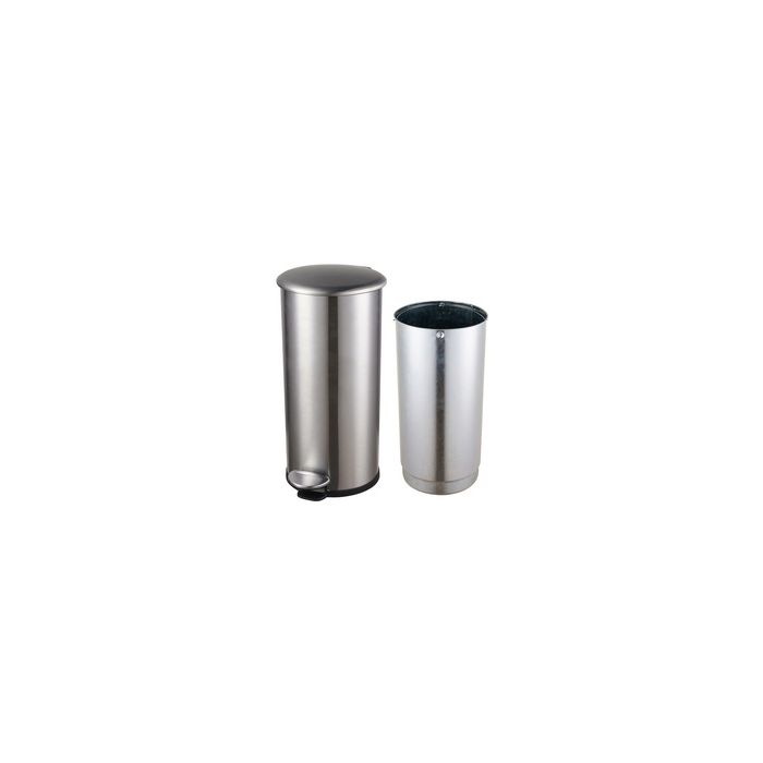 helit Poubelle à pédale "the zinc", 12 litres, argent