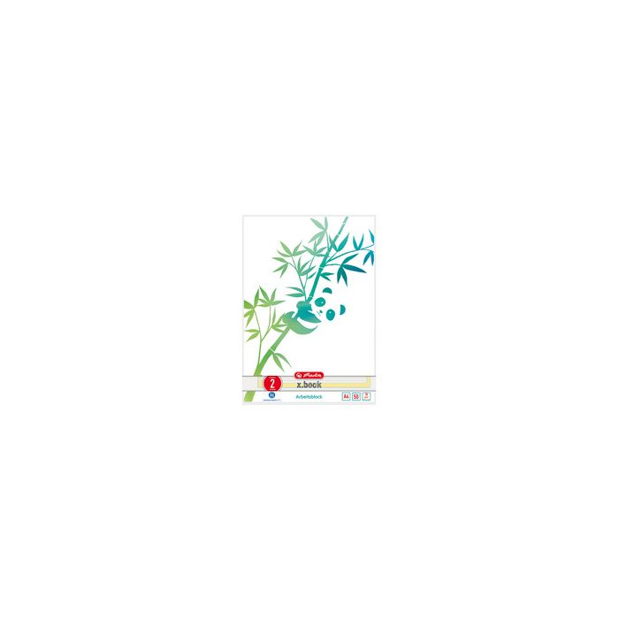 herlitz Bloc de cours GREENline A4, 50 feuilles, réglure 2