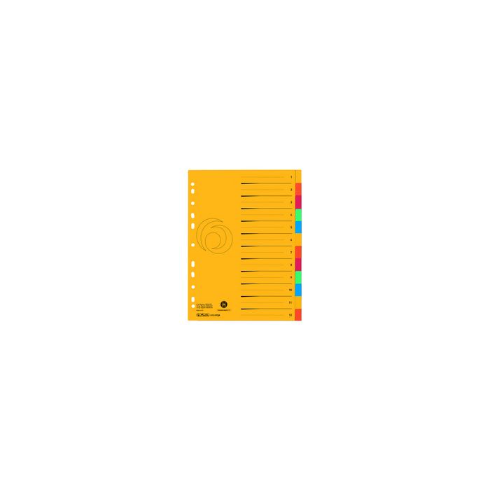 herlitz Intercalaire en carton, A4 extra large, 12 touches