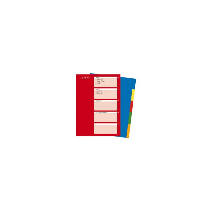 herlitz Intercalaires en plastique, uni, A4, 10 touches