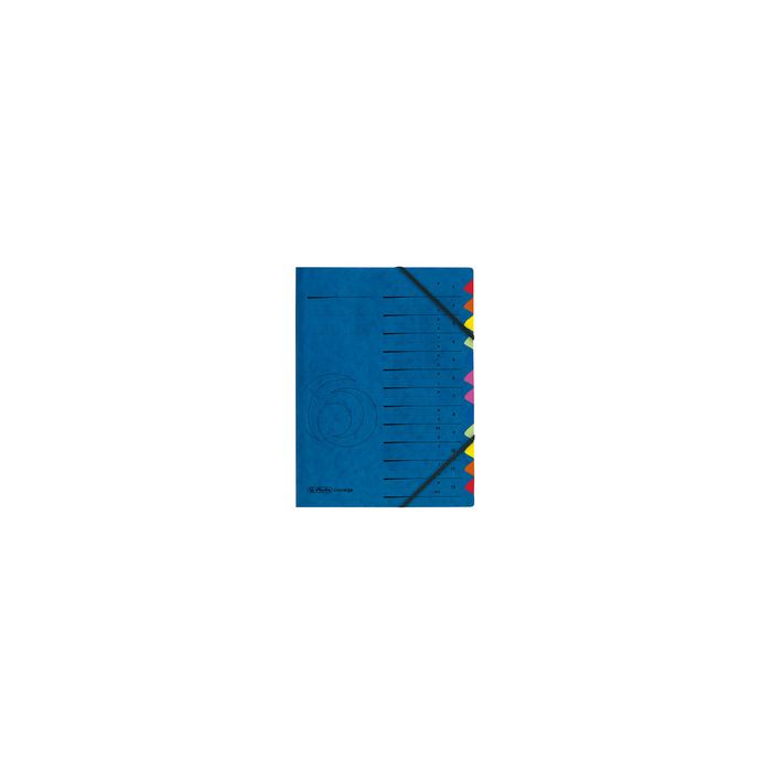 herlitz Trieur, A4, carton, 12 compartiments, bleu