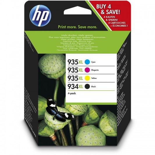 MULTIPack LOT de 4 Cartouches Jet d'encre de Marque HP X414AE (HP934XL HP935XL) (C2P23AEE + C2P24AEE + C2P25AEE + C2P26AEE)