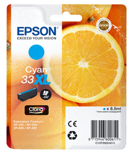 Cartouche compatible premium Epson C13T33624010 / 33XL - cyan