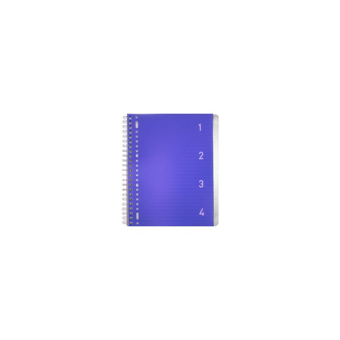 kangaro Cahier à spirale 4en1, A4, ligné, 200 pages, bleu