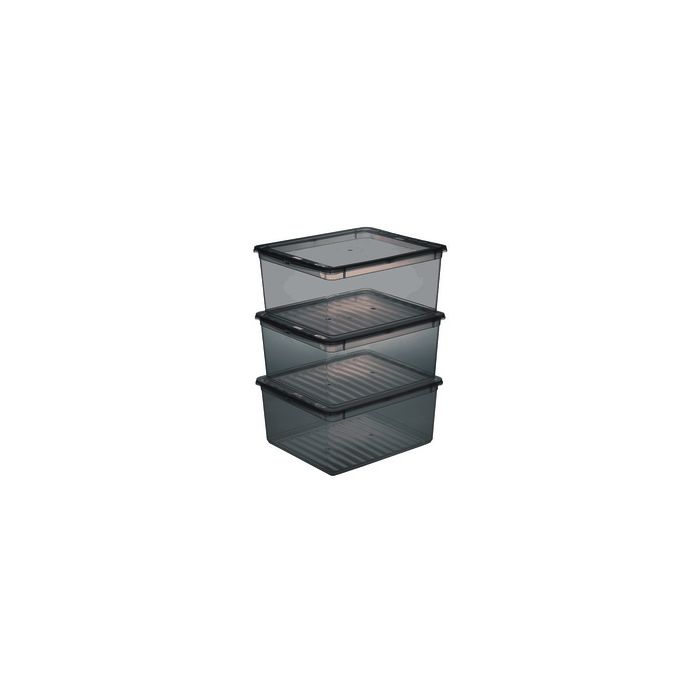 keeeper Set de boîtes de rangement "bea", 3x 18 L, gris