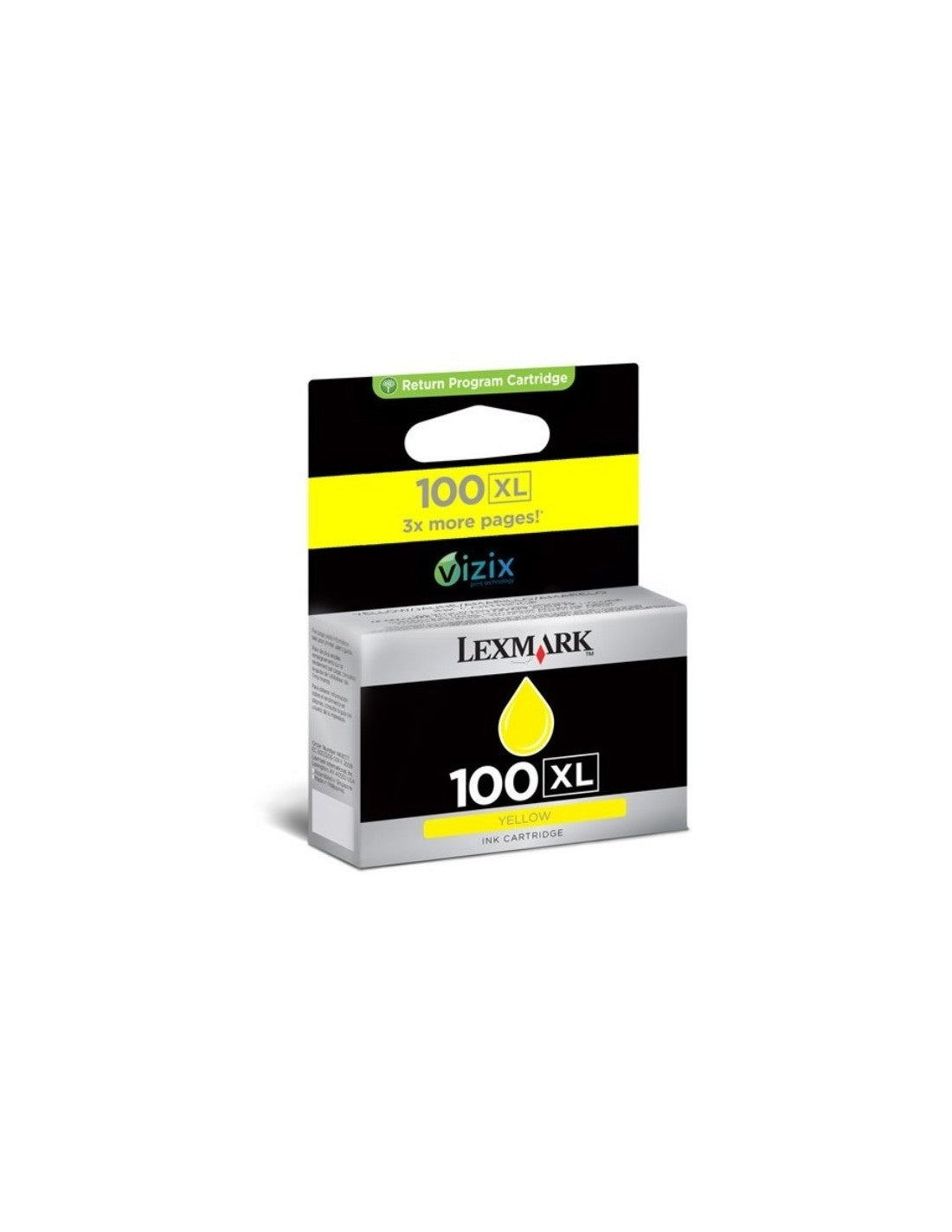 Cartouche Jet d'encre de Marque Lexmark 14N1071E Type 100XL Jaune grande capacité (600 pages)