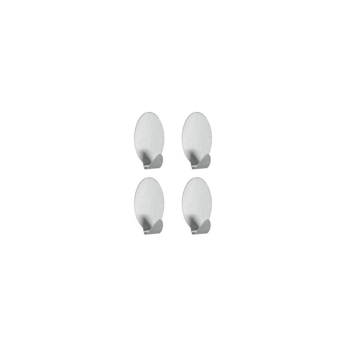 metaltex Crochet adhésif Lilliput, set de 4, ovale, inox