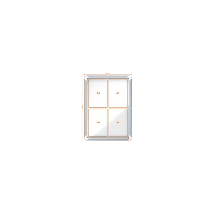 nobo Vitrine d'affichage Premium Plus, fond en métal, 6x A4
