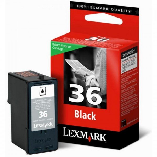 Cartouche Jet d'encre de Marque Lexmark 18C2130E (N°36) Noir  (175 pages)