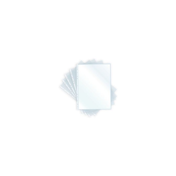 pavo Pochette perforée, A4, PP, 0,04 mm, transparent grainé