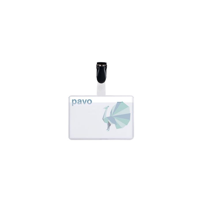 pavo Porte-badge, avec clip, 60 x 90 mm, transparent