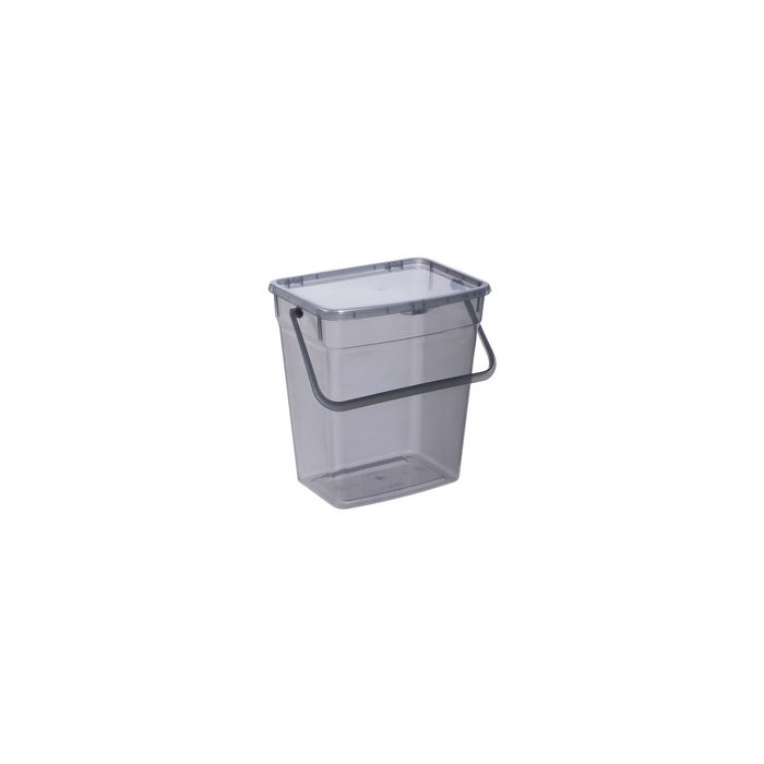 plast team Boîte à lessive, 10 litres, gris transparent