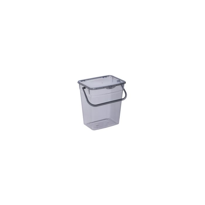 plast team Boîte à lessive, 6 litres, gris transparent