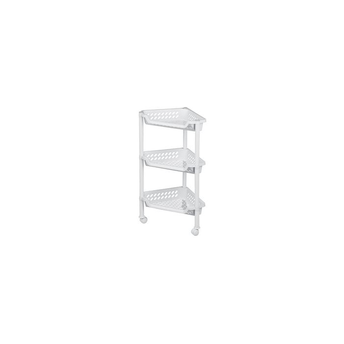 plast team Chariot de rangement, à 3 corbeilles, blanc