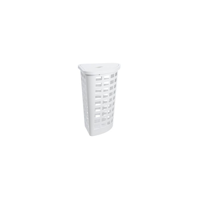 plast team Panier à linge BOSTON, 54 litres, d'angle, blanc