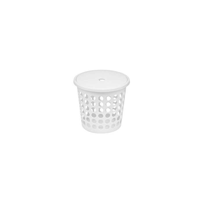 plast team Panier à linge SPRINGFIELD, 25 litres, rond,blanc