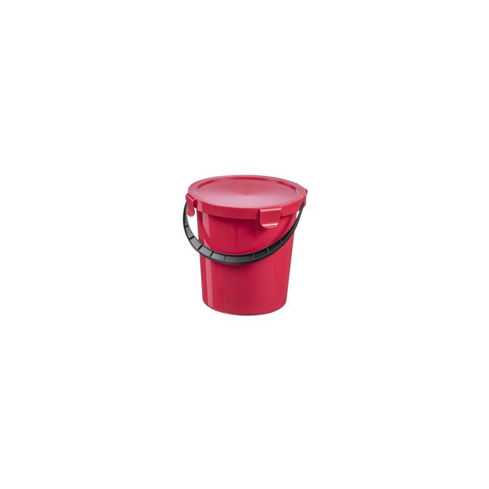 plast team Seau à cueillette avec couvercle, 5 L, rouge