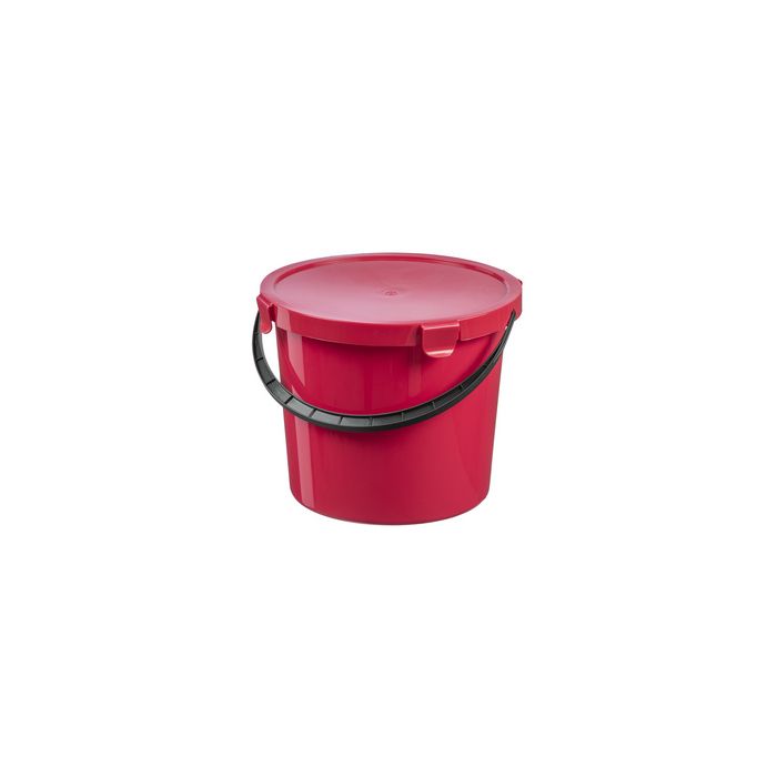 plast team Seau à cueillette avec couvercle,10 L, gris foncé