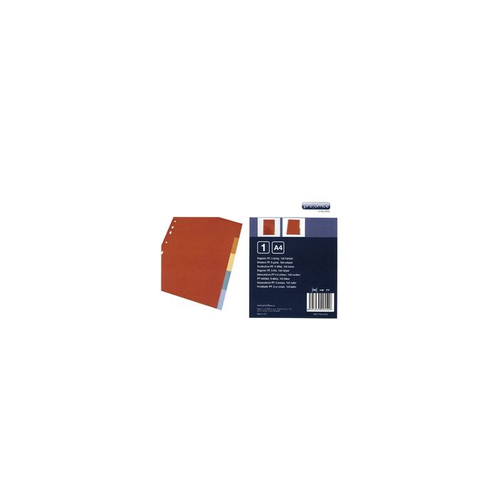 proOFFICE Intercalaires en plastique, uni, A4, 10 touches
