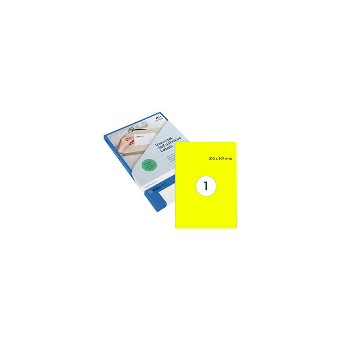rillprint Étiquette fluorescente, 105 x 74 mm, jaune