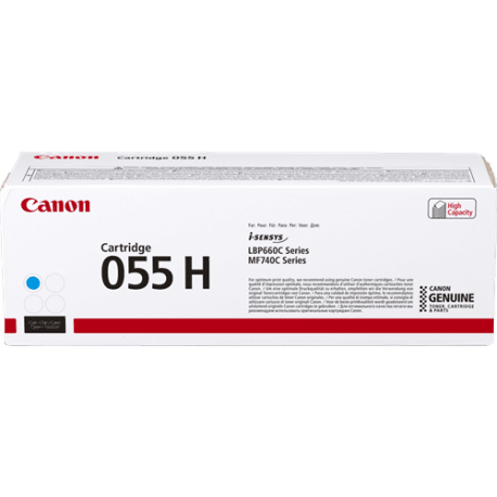 Cartouche Laser de Marque Canon (055HC) Cyan Haute Capacité (5 900 pages)