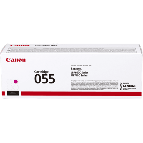 Cartouche Laser de Marque Canon (055M) de Toner Magenta (2 100 pages)