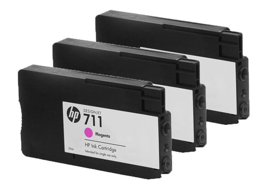 LOT de 3 Cartouches d'encre de Marque HP711 CZ135AE Magenta (3 x 29ml)